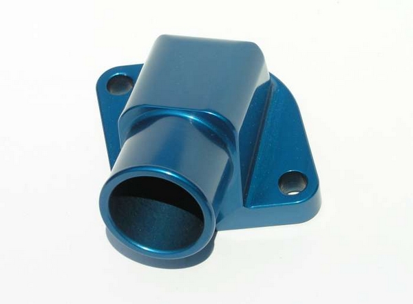 FIXED WATERNECK - CHEVY - DRIVER SIDE - 1 1/2 HOSE BLUE